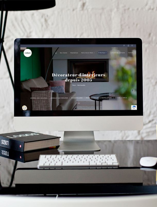 Site e-commerce de Cartisane sur un ordinateur sur un bureau